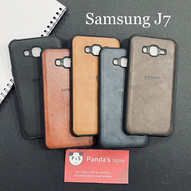 Leather Case Samsung J7 Softcase Kulit Elegan Casing Slim Fit