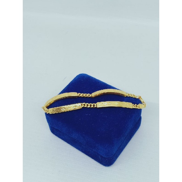 gelang perak asli silver 925 lapis emas/gelang tangan rantai penang ukir/asli silver/fashion wanita terbaru