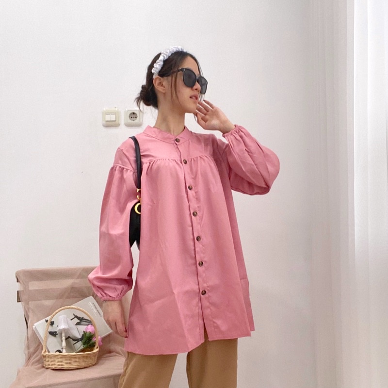 HARU Blouse / Dress Oversize Korea / Tunik Modern / Atasan Muslim Wanita / Blus Lengan Panjang Casual 0410