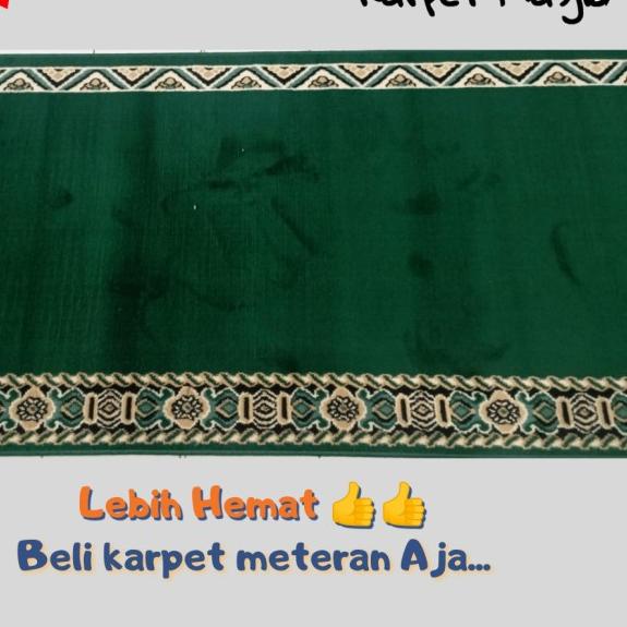 Karpet tebal 8mm sejadah mushola Karpet masjid Medeena meteran murah - Merah Polos M