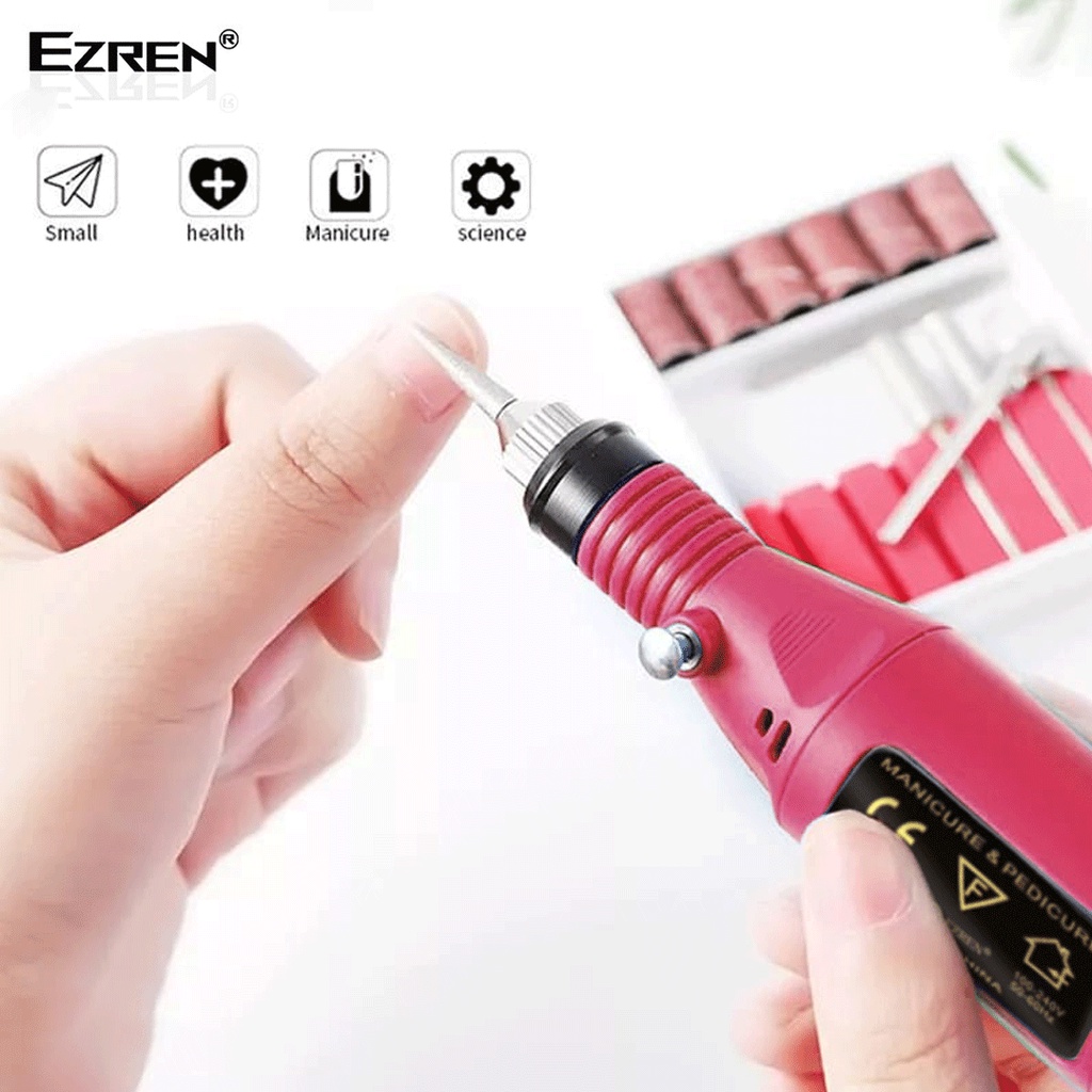 EZREN EZ-2022 MESIN MINI GRINDER GRAFIR BOR POTONG UKIR KUKU (PINK)