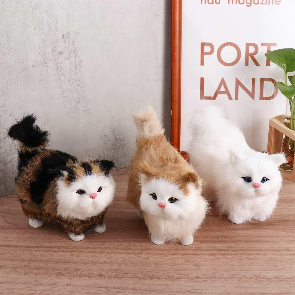 Quinton Simulasi Kucing Hadiah Ulang Tahun Kawaii Mainan Bayi Kitten Boneka Kucing Palsu Lembut Boneka Kitten