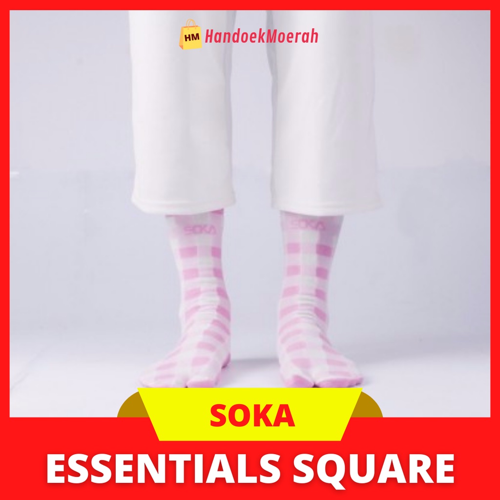 Kaos Kaki Wanita Murah / SOKA Sock Essentials Motif SQUARE / Kaos Kaki Jempol Muslimah Panjang