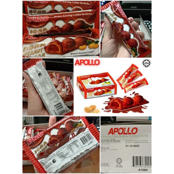 Apollo Roka Peanut Bar 18g/biji Halal Product Malaysia