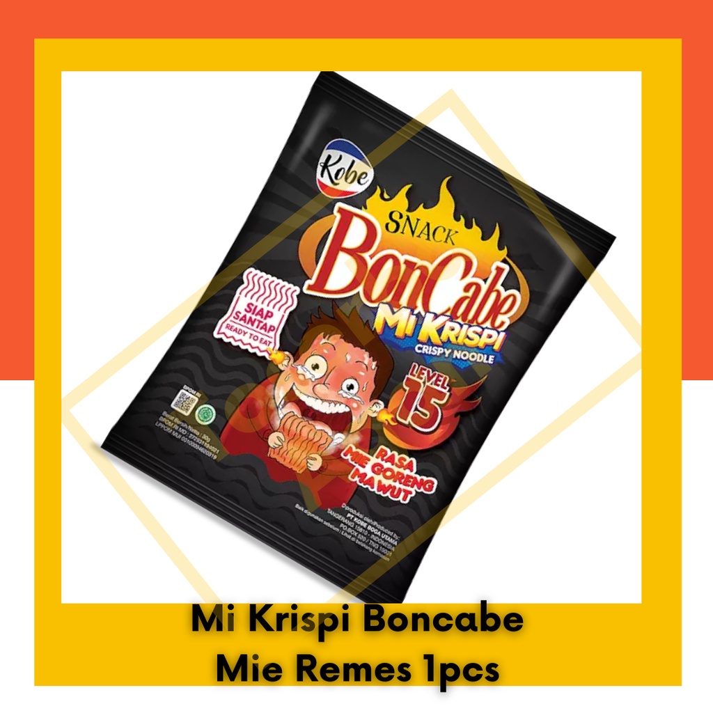 Mi Krispi Boncabe Mie Remes Level 15 Bon Cabe Remas 1 sachet 30gram BESAR