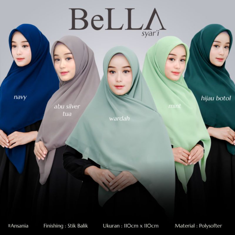 Bella Square Jumbo Syari 130x130 / bella syar'i / Jilbab segiempat