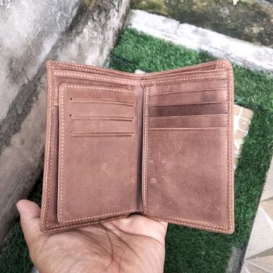 Dompet pria Kulit Asli 3/4 kulit sapi asli Crazy Horse