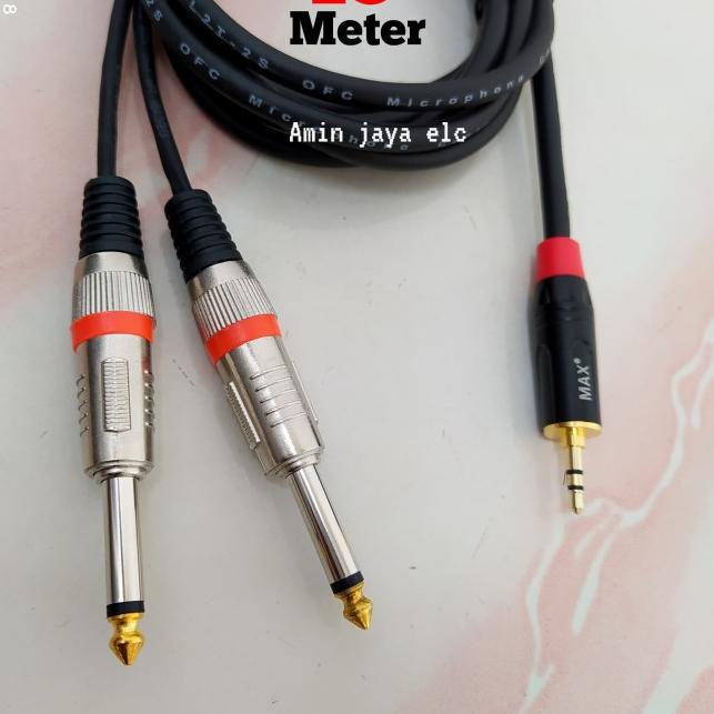 Jack audio 3,5 stereo to dual jack akai 6,5 kabel canare 15 meter - 10 meter