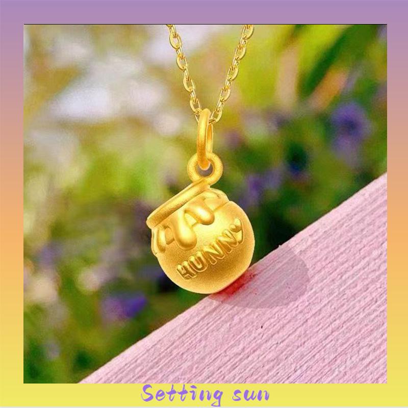 Kalung Winnie-the-Pooh Alloy Bahan Kartun Lucu Korea Gaya Aksesori Fashion TN