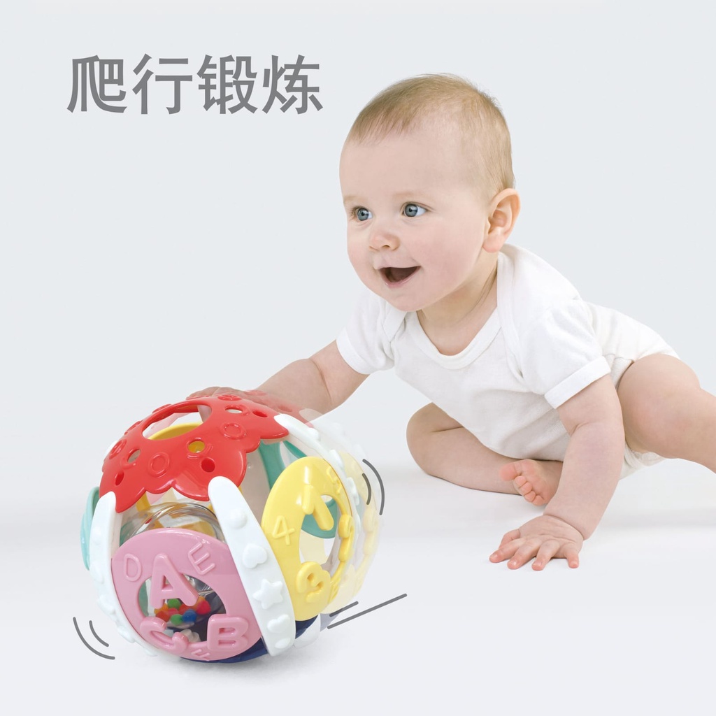 [BIG SALE] BOLA LAMPU Mainan Bayi Bola Kerincingan Bahan Karet Lembut Teether Rattle Gigitan