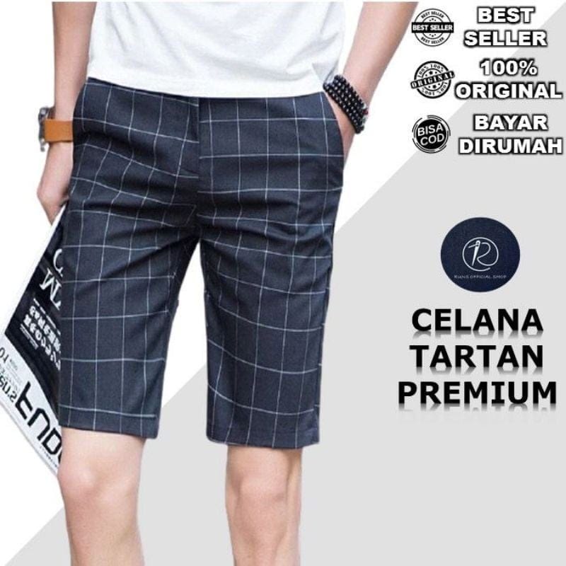 Celana pendek tartan pria original distro bahan semi wool terbaru 2023