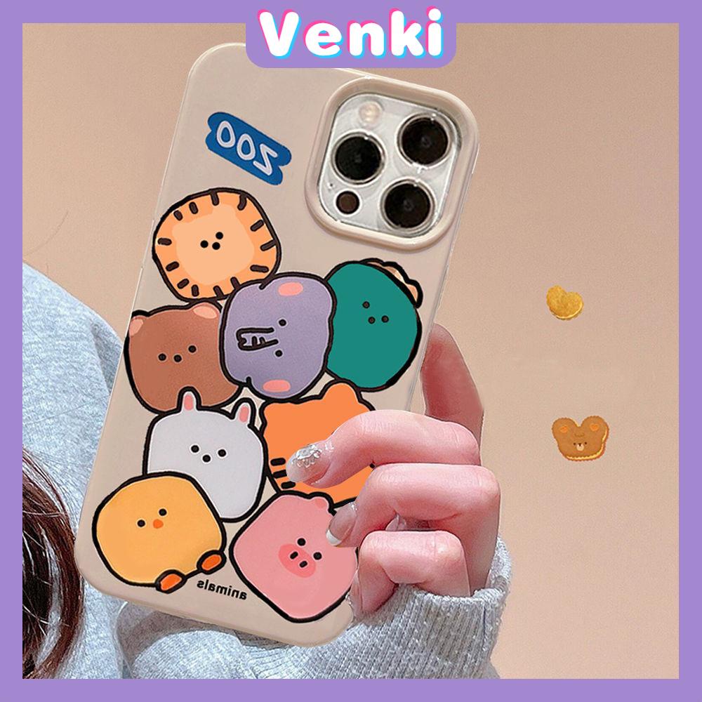 Case iPhone 14 Pro Max TPU Soft Case Cartoon Cute Animals Glossy Khaki Candy Case Camera Protection Shockproof For iPhone 14 13 12 11 Plus Pro Max 7 Plus X XR