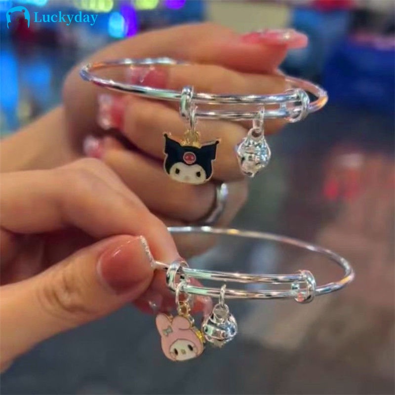 YEEZII Gelang Tangan Silver Wanita Desain Manik Giok Guigou Kulomi Lucu