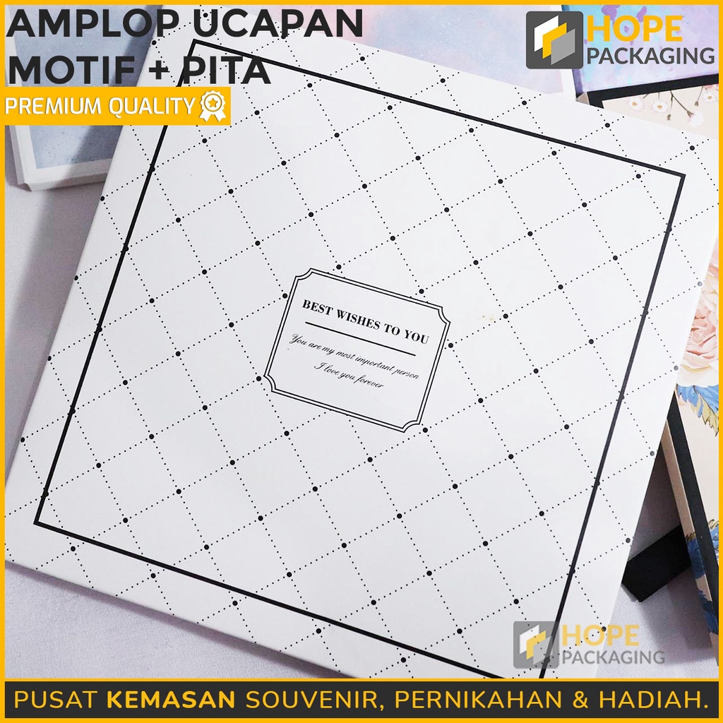 Amplop Ucapan dengan Pita uk. 18x 18 cm / Amplop Polos / Aesthetic / Vintage