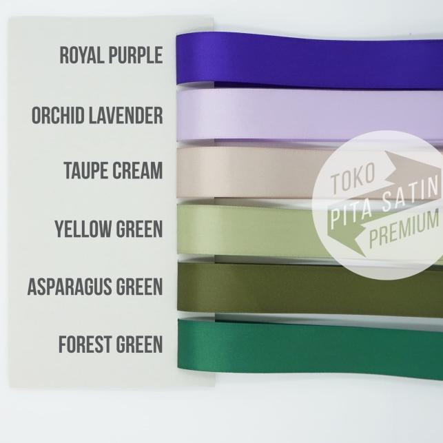 

Pita Kado Double Face Satin 2.5cm Yellow Green (Hijau Muda) 1rol 30m