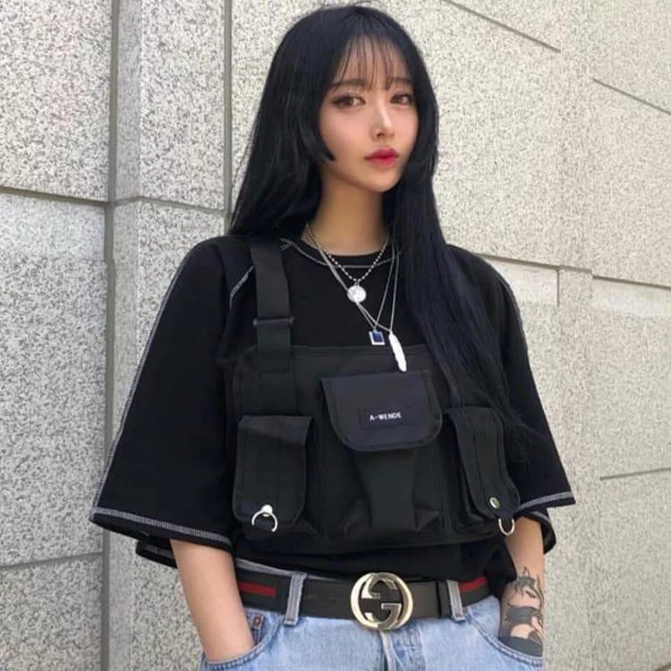 Waist Chest Bag Tas Rompi Dada Serbaguna Sepeda Tactical Banyak Kantong Waterproof Pria Atau Wanita 