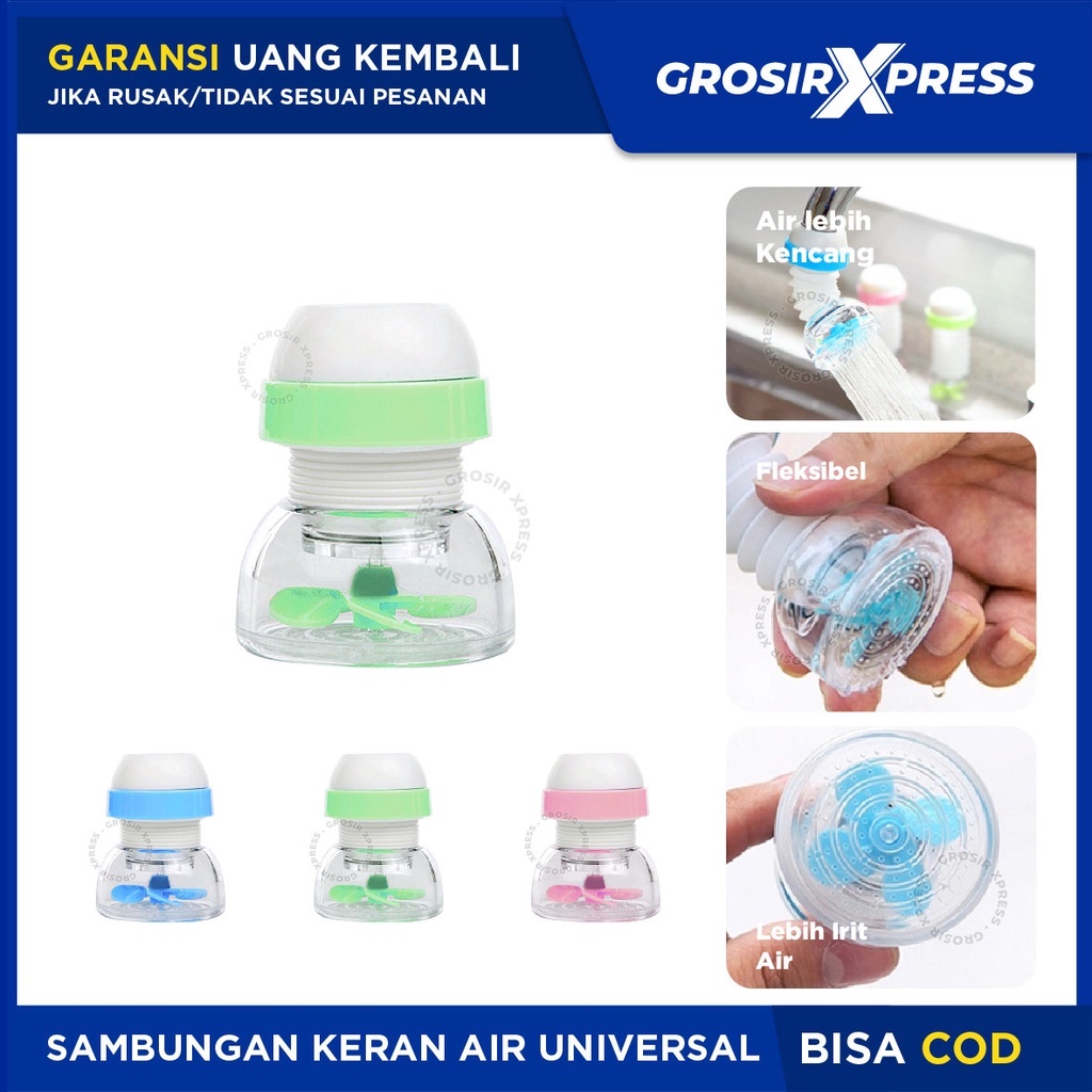 Sambungan keran air fleksibel penyambung ujung kran plastik faucet shower head untuk dapur wastafel cuci piring NBSK
