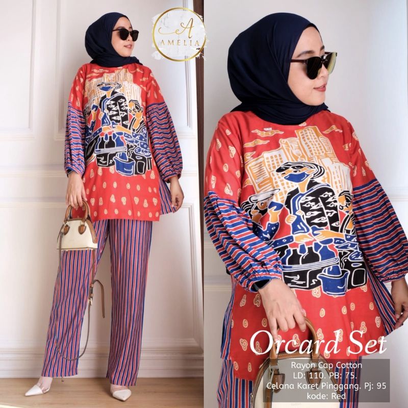 Setelan Crinkle Polos Kiara - Orcard Set - Piyama Tiedye FROZEN Jumbo Bahan Kaos BISA COD