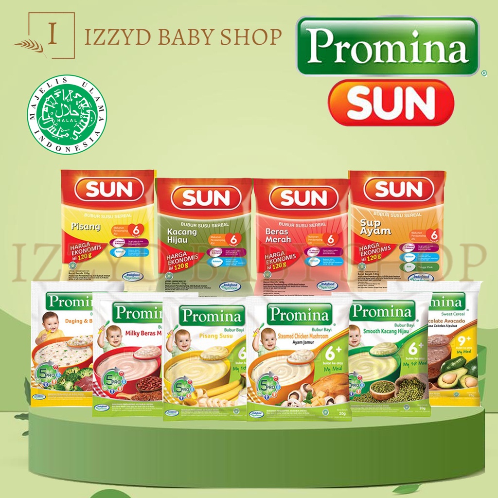 Sachets Promina sun Bubur Bayi sachet 20 g x 1 Pcs baby cereal