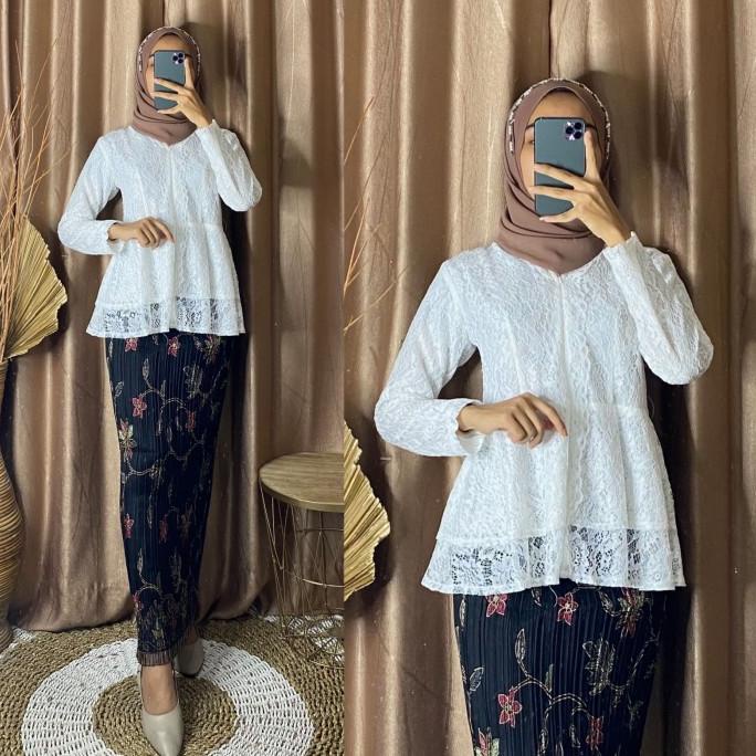 stelan kebaya brokat non gliter/kebaya pesta kondangan/kebaya