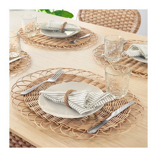 VARGFISK Alas piring, alami rotan buatan tangan, 35 cm