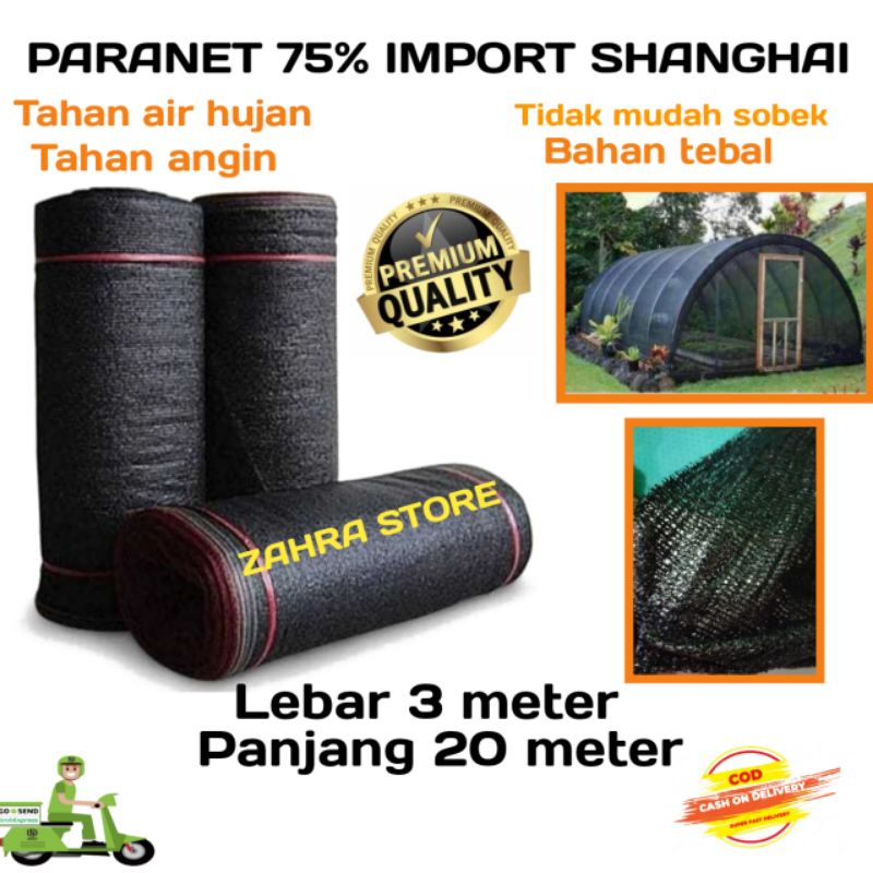 Paranet 75% lebar 3 meter Panjang 20 meter