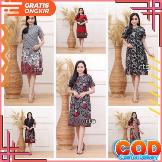 Midi Dress Katun Laser Cut Jumbo Dres Natal Baju Ke Gereja Qq 8300 Dres Batik Modern Baju Pesta Nata