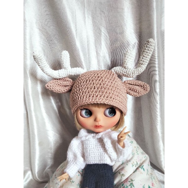 Topi Blythe Rainder Topi Boneka Blythe Topi Rusa Untuk Boneka Blythe Topi Boneka Rajutan