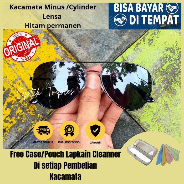 kacamata minus rerto hitam permanen kacamata minus outdoor pria minus