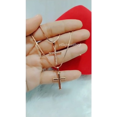 Kalung Liontin  Salib Kecil . Titanium Xuping