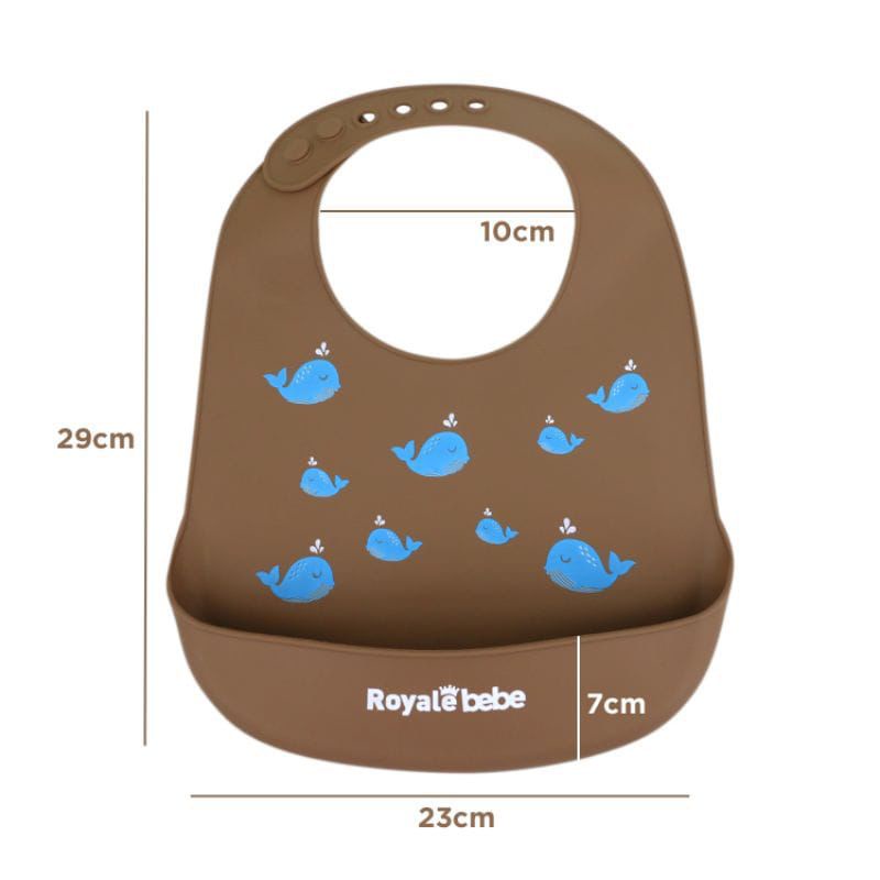 Royale Bebe Silicone Baby Bib/bib bayi / bib silicone/ celemek makan bayi/ celemek bayi