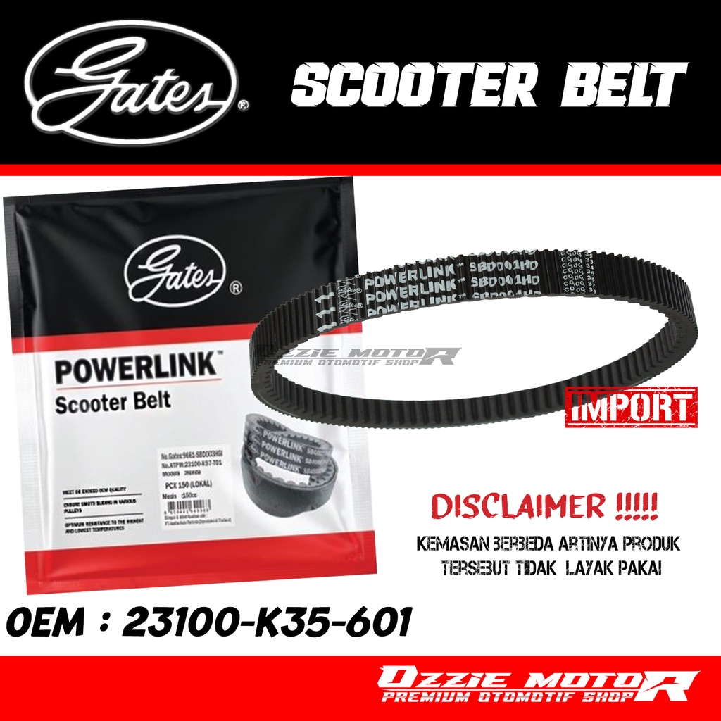 VAN BELT GATES VANBELT V BELT VBELT V-BELT GATES POWERLINK 23100-K35-601 |  SBD001HMI HONDA VARIO 125 ESP VANBELT POWERLINK 100% ORIGINAL