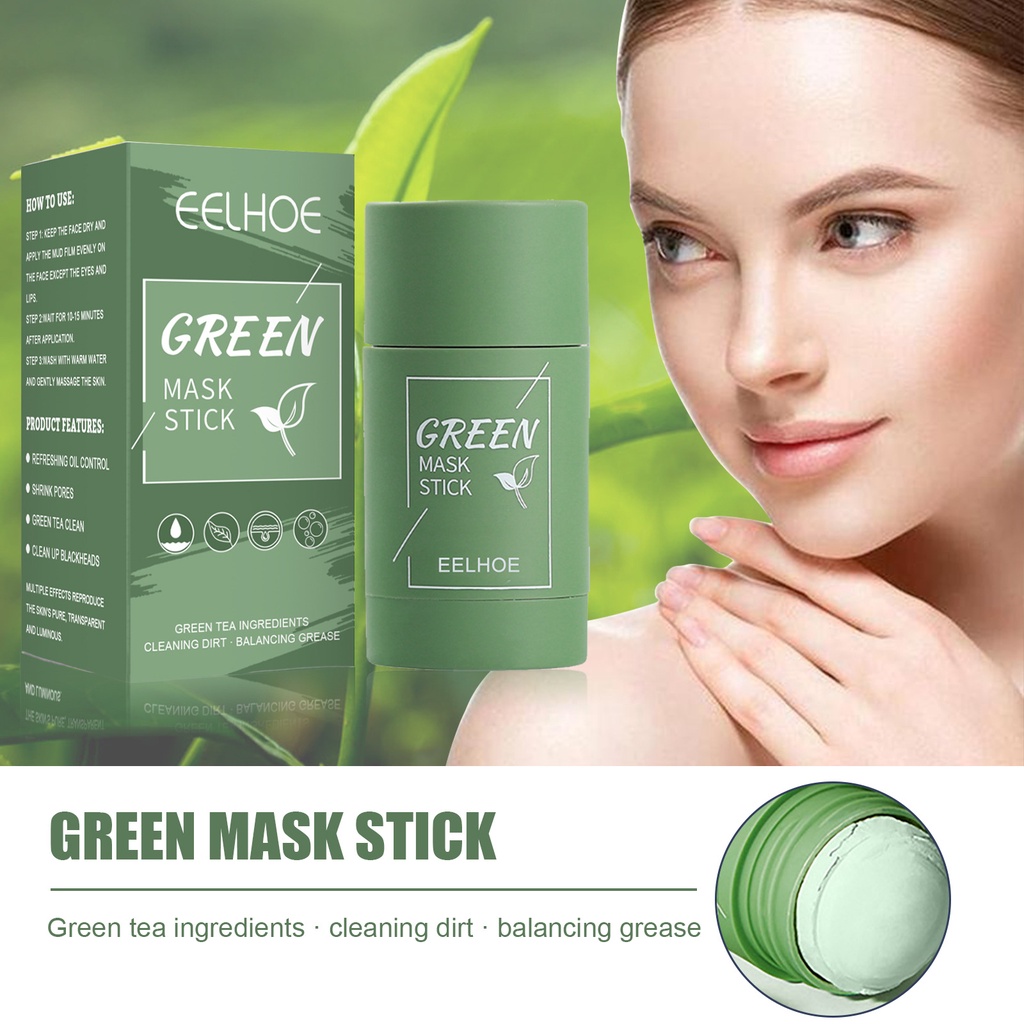 Cleansing Green Stick Green Tea Stick Mask Purifying Clay Stick Face Mask Oil Control Anti-acne Remove Blackhead Fine Pores Mud