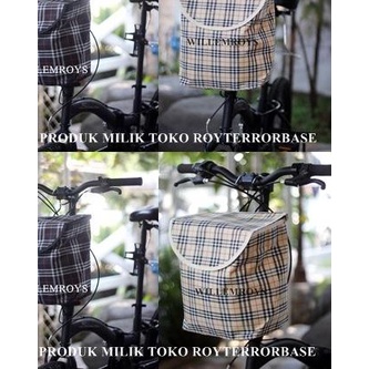 Tas keranjang depan sepeda lipat - hitam polos