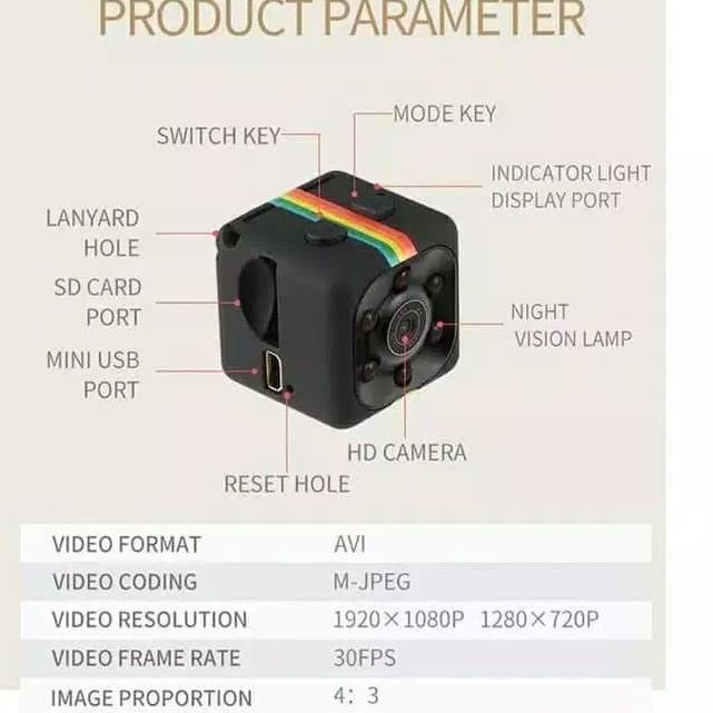 CAMERA MINI SPY CAMERA PENGINTAI MINI DV SQ11 FULL HD 1080P - Hitam