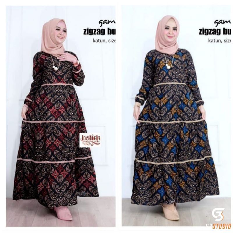 new batik modern seragam gamis susun renda