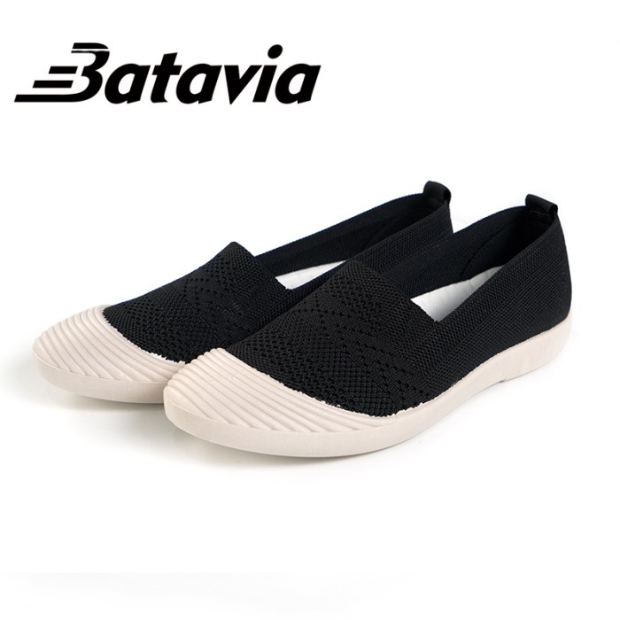 Batavia sepatu wanita rajut import Flat Shoes Wanita X3 - black, 37