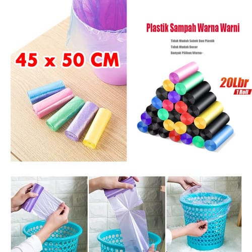 Kantong Plastik Sampah Gulung 45 x 50 cm 1 Roll isi 15 Lembar Pcs Plastic Trash