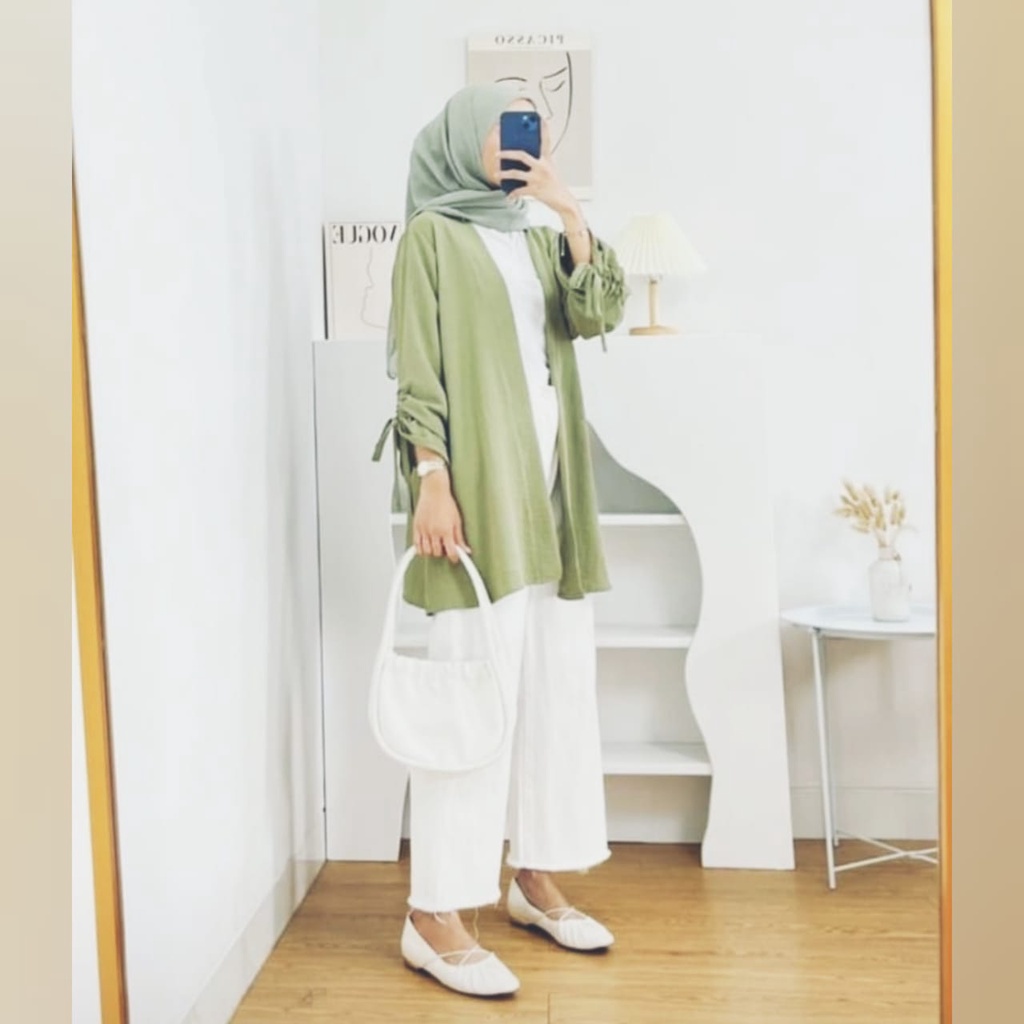 CELIN AIRFLOW CRINCLE BLOUSE LENGAN SERUT // CANA OUTER CRINCLE WANITA