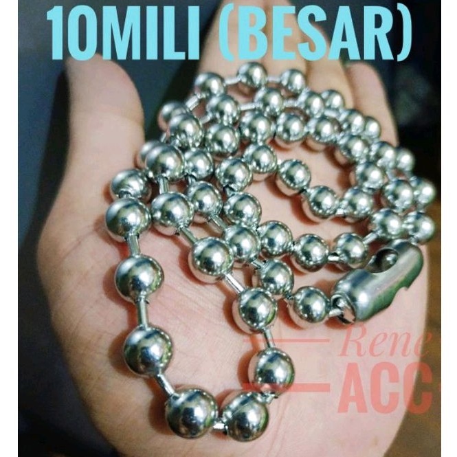 Kalung Rantai Biji lada Besar Ukuran 10mm 75 cm