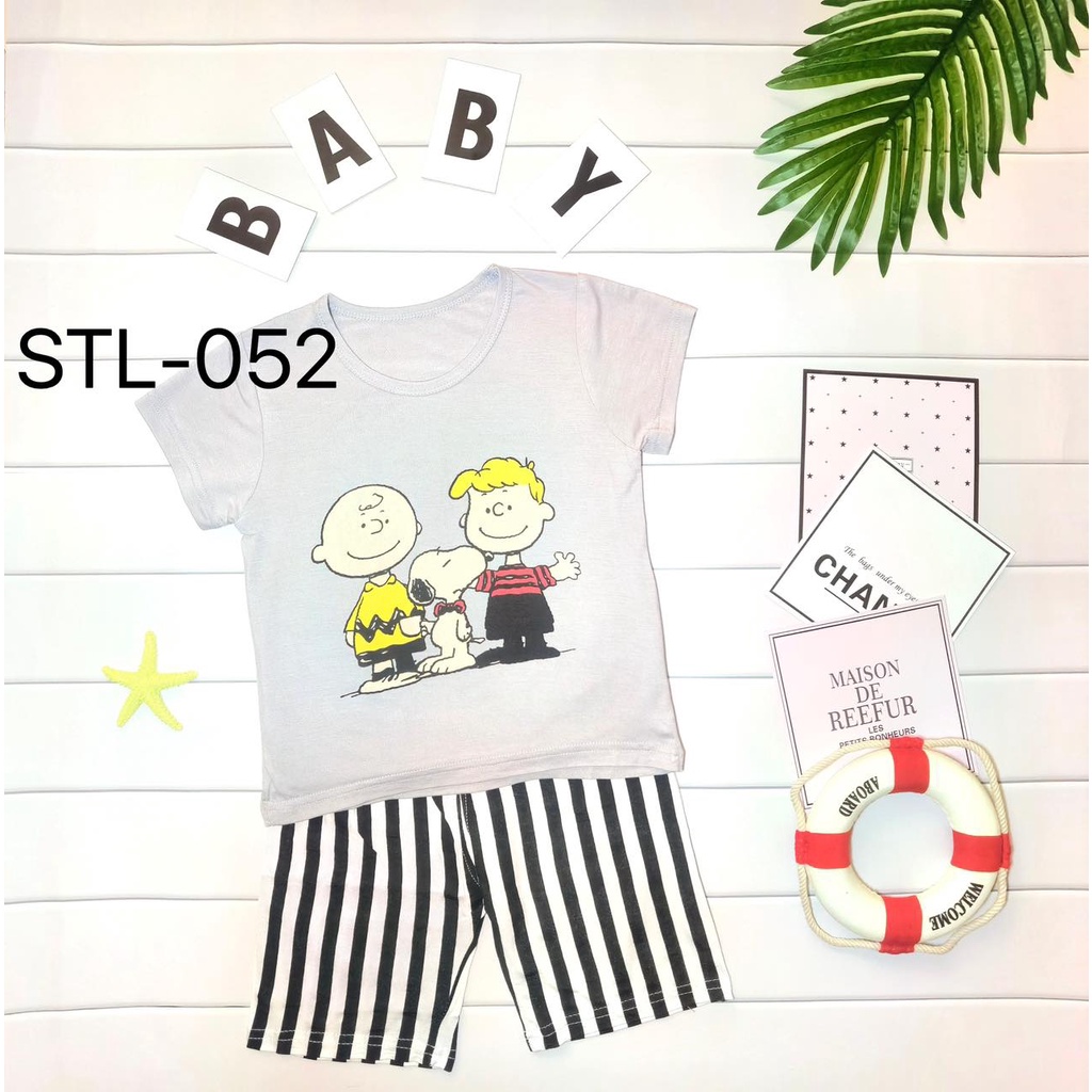 Baju Set ANAK 2-4Tahun 100%Cotton-Setelan Anak Lengan Pendek-Breathable Dan Tidak Panas