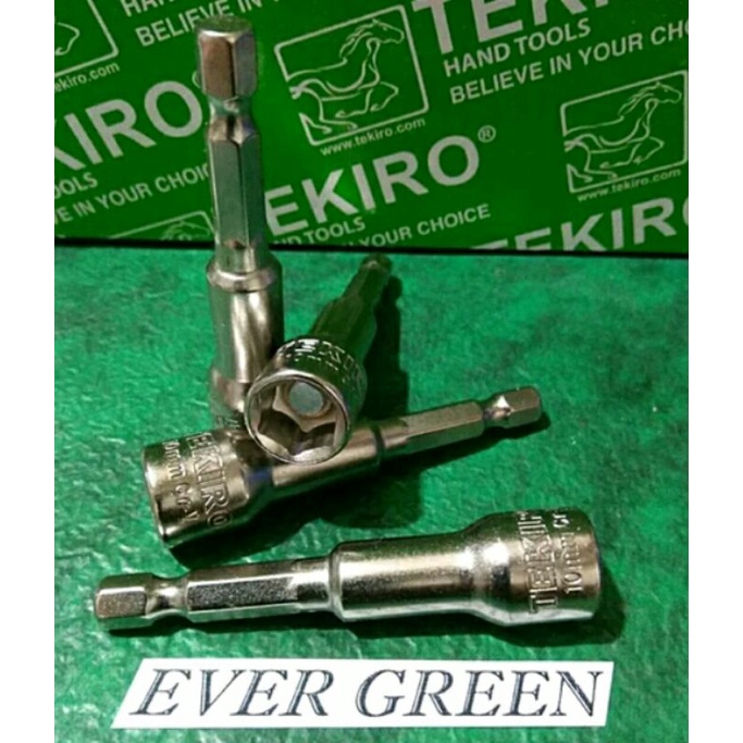 Kunci Roofing 6/8/10 mm TEKIRO japan - Kunci Baut Mur Baja Ringan - Rofing Magnetic Socket Bit / Hex