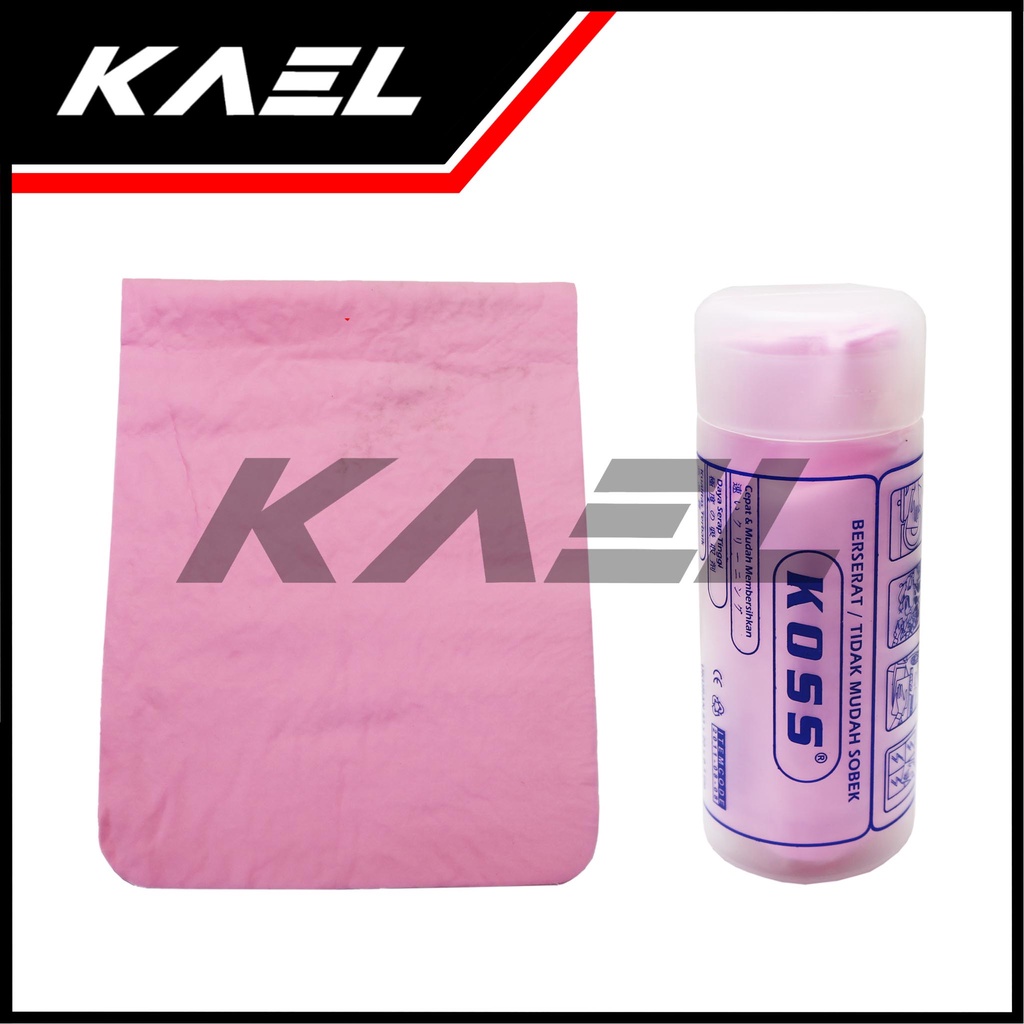 Lap Kanebo Koss High Quality Dengan Tabung Daya Serap Tinggi Tidak Mudah Sobek Berserat-Serat Canebo Chamois Serbaguna Mobil-Motor-Furnitur-dll Botol