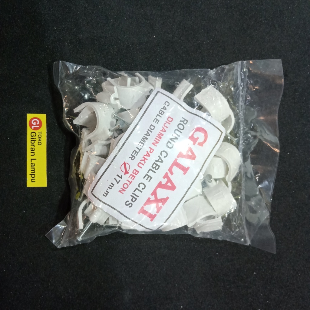 Klem Pipa Kabel - Klem Pipa + Paku Beton Clamp Cable Clip - Kabel Klip