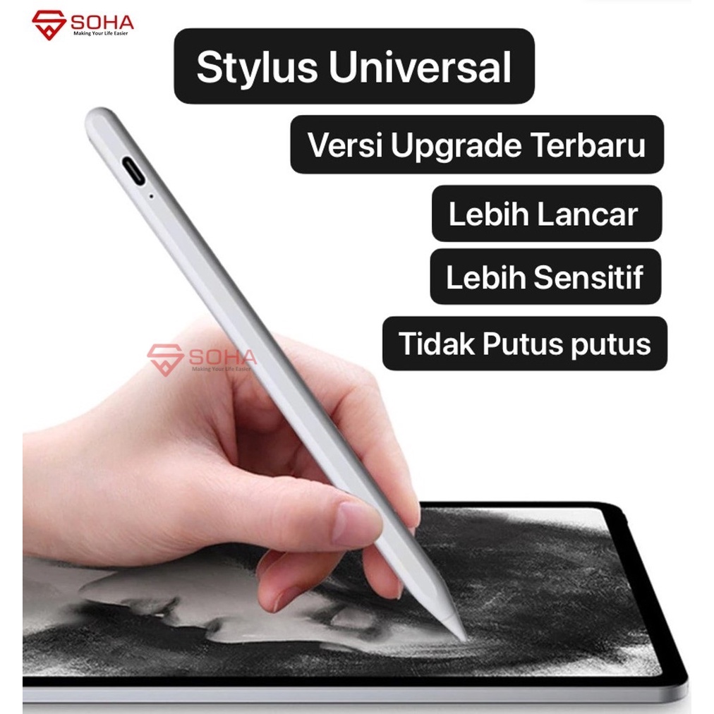 STY-021 Stylus Universal Drawing Pencil for IOS Ipad &amp; Android Tablet DRAWING SKETCH High Precision Type C Touch On Off