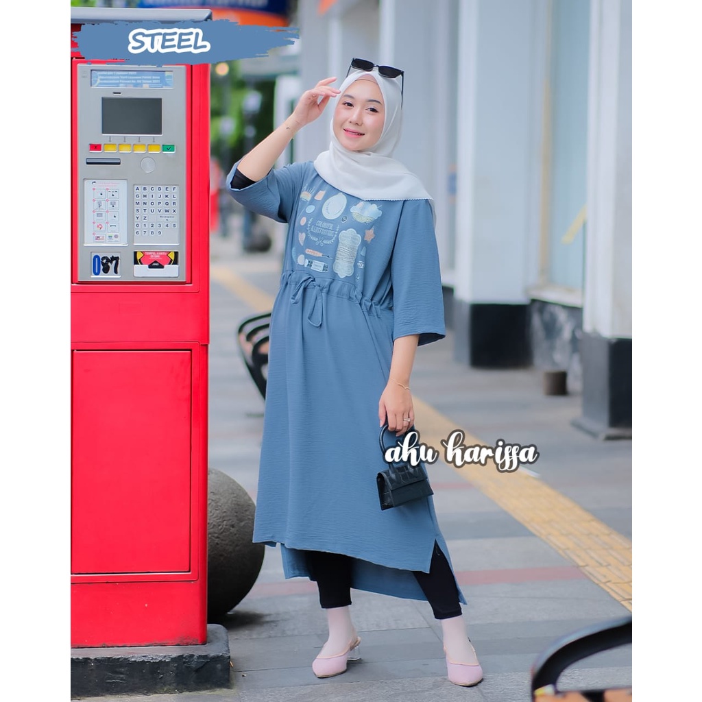 MIDI CLOTH MIAW ROSE AKU KARISSA NEW ARRIVAL cringkel premium BAJU HOMEDRESS STREET STYLE CASUAL LUX KRINGKEL MOTIF CAT KUCING MAWAR