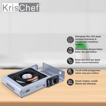 Silahkan Order] Kompor Gas Portable abu abu Krischef