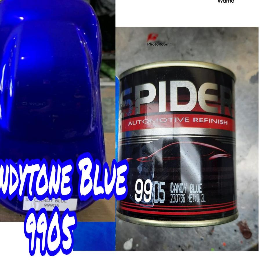 ⇃ Cat Biru Candy Tone Blue Spider Candytone Blue Transparan Candi Cendi Cendy Cenditon ン