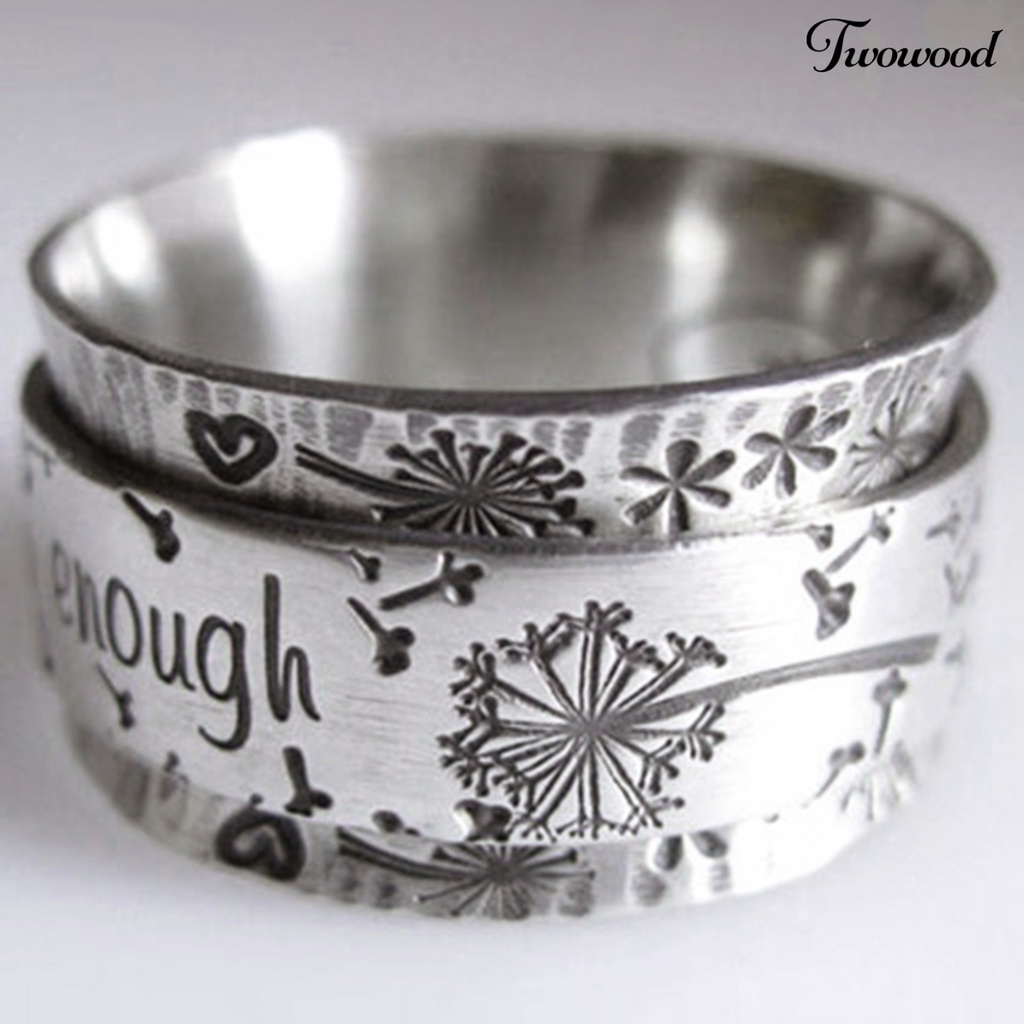 Cincin Handmade Desain Tulisan I am Enough Gaya Vintage Untuk Pria Dan Wanita