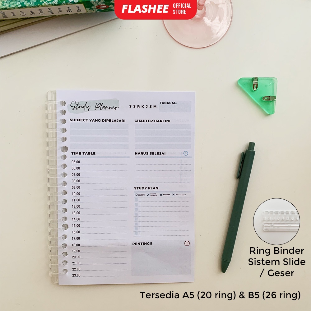

Ring Binder DIY Ring Binding Clip Ring Binding Strip DIY A5 Transparan Sistem Push Pull Tarik Dorong